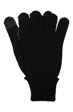 Детские шерстяные перчатки IL TRENINO темно-синего цвета, арт. 21 4056 | Фото 1 (Материал: Шерсть, Текстиль)