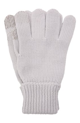 Детские шерстяные перчатки IL TRENINO светло-серого цвета, арт. 21 4056 | Фото 1 (Материал: Шерсть, Текстиль)