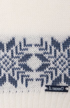 Детский шерстяной шарф IL TRENINO белого цвета, арт. 21 5574 | Фото 2 (Материал: Шерсть, Текстиль)