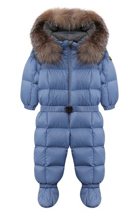 Детский пуховый комбинезон с мехом MONCLER голубого цвета по цене 0 руб., арт. G2-951-1G506-02-53079/12-18M | Фото 1 Детский пуховый комбинезон с мехом MONCLER голубого цвета, арт. G2-951-1G506-02-53079/12-18M | Фото 1