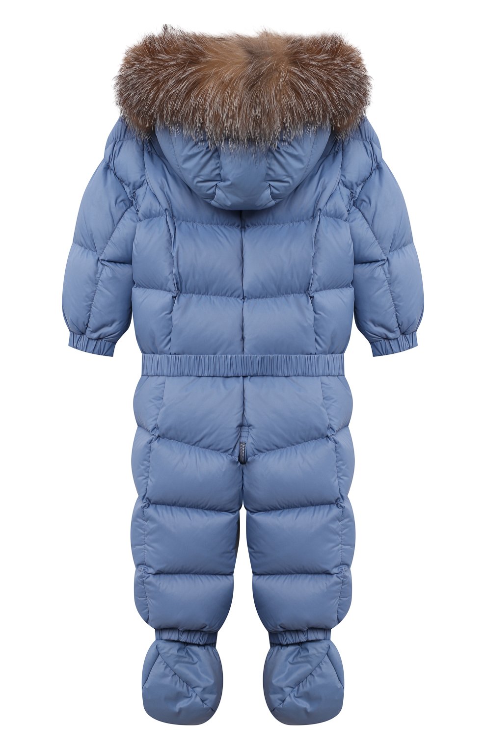Детский пуховый комбинезон с мехом MONCLER голубого цвета по цене 0 руб., арт. G2-951-1G506-02-53079/12-18M | Фото 2 Детский пуховый комбинезон с мехом MONCLER голубого цвета, арт. G2-951-1G506-02-53079/12-18M | Фото 2