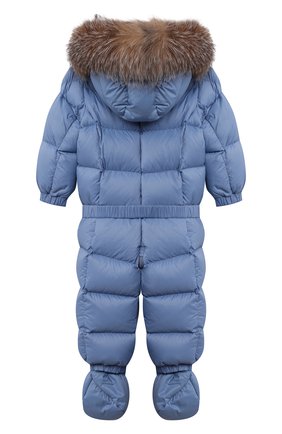 Детский пуховый комбинезон с мехом MONCLER голубого цвета по цене 0 руб., арт. G2-951-1G506-02-53079/12-18M | Фото 2 Детский пуховый комбинезон с мехом MONCLER голубого цвета, арт. G2-951-1G506-02-53079/12-18M | Фото 2