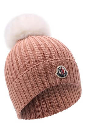 Детского шерстяная шапка MONCLER розового цвета по цене 13100 руб., арт. G2-954-3B726-10-04S01 | Фото 1 Детского шерстяная шапка MONCLER розового цвета, арт. G2-954-3B726-10-04S01 | Фото 1 (Материал: Шерсть)