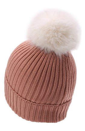 Детского шерстяная шапка MONCLER розового цвета по цене 13100 руб., арт. G2-954-3B726-10-04S01 | Фото 2 Детского шерстяная шапка MONCLER розового цвета, арт. G2-954-3B726-10-04S01 | Фото 2 (Материал: Шерсть)