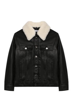 Детского кожаная куртка DOLCE & GABBANA черного цвета по цене 106500 руб., арт. L42B27/G7BBB/2-6 | Фото 1 Детского кожаная куртка DOLCE & GABBANA черного цвета, арт. L42B27/G7BBB/2-6 | Фото 1 (Материал подклада: Вискоза; Рукава: Длинные; Кросс-КТ: Сезон: демисезон; Материал внешний: Натуральная кожа; Ростовка одежда: 4 года | 104 см, 5 лет | 110 см, 6 лет | 116 см)