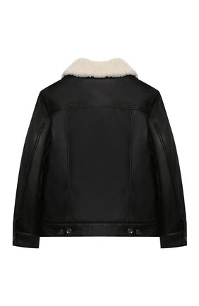 Детского кожаная куртка DOLCE & GABBANA черного цвета по цене 106500 руб., арт. L42B27/G7BBB/2-6 | Фото 2 Детского кожаная куртка DOLCE & GABBANA черного цвета, арт. L42B27/G7BBB/2-6 | Фото 2 (Материал подклада: Вискоза; Рукава: Длинные; Кросс-КТ: Сезон: демисезон; Материал внешний: Натуральная кожа; Ростовка одежда: 4 года | 104 см, 5 лет | 110 см, 6 лет | 116 см)