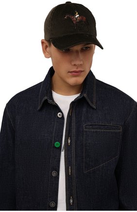 Мужской хлопковая бейсболка RALPH LAUREN хаки цвета по цене 20850 руб., арт. 790850573 | Фото 2 Мужской хлопковая бейсболка RALPH LAUREN хаки цвета, арт. 790850573 | Фото 2 (Материал: Текстиль, Хлопок)