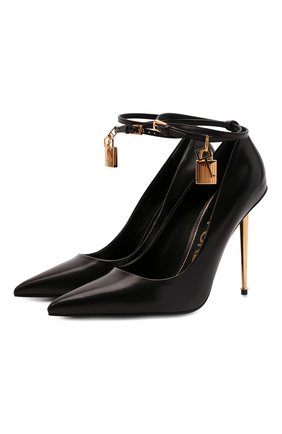 Женские кожаные туфли padlock TOM FORD черного цвета по цене 77500 руб., арт. W2271T-LKD002 | Фото 1 Женские кожаные туфли padlock TOM FORD черного цвета, арт. W2271T-LKD002 | Фото 1 (Материал внутренний: Натуральная кожа; Каблук тип: Шпилька; Каблук высота: Высокий; Подошва: Плоская)