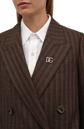Женская брошь DOLCE & GABBANA золотого цвета по цене 16700 руб., арт. WPN6L4/W1111 | Фото 2 Женская брошь DOLCE & GABBANA золотого цвета, арт. WPN6L4/W1111 | Фото 2 (Материал: Металл)