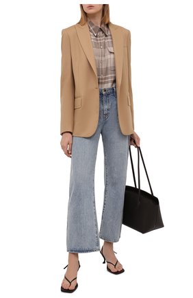 Женская рубашка из шерсти и шелка RALPH LAUREN темно-бежевого цвета по цене 199000 руб., арт. 290858227 | Фото 2 Женская рубашка из шерсти и шелка RALPH LAUREN темно-бежевого цвета, арт. 290858227 | Фото 2 (Материал внешний: Шерсть, Шелк; Длина (для топов): Стандартные; Рукава: Длинные; Женское Кросс-КТ: Рубашка-одежда; Принт: С принтом, Клетка; Стили: Кэжуэл)