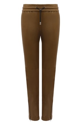 Женские кожаные брюки SAINT LAURENT бежевого цвета, арт. 664622/Y50A2 | Фото 1 (Длина (брюки, джинсы): Стандартные; Женское Кросс-КТ: Брюки-одежда, Кожаные брюки; Силуэт Ж (брюки и джинсы): Джоггеры; Материал внешний: Натуральная кожа; Стили: Кэжуэл)