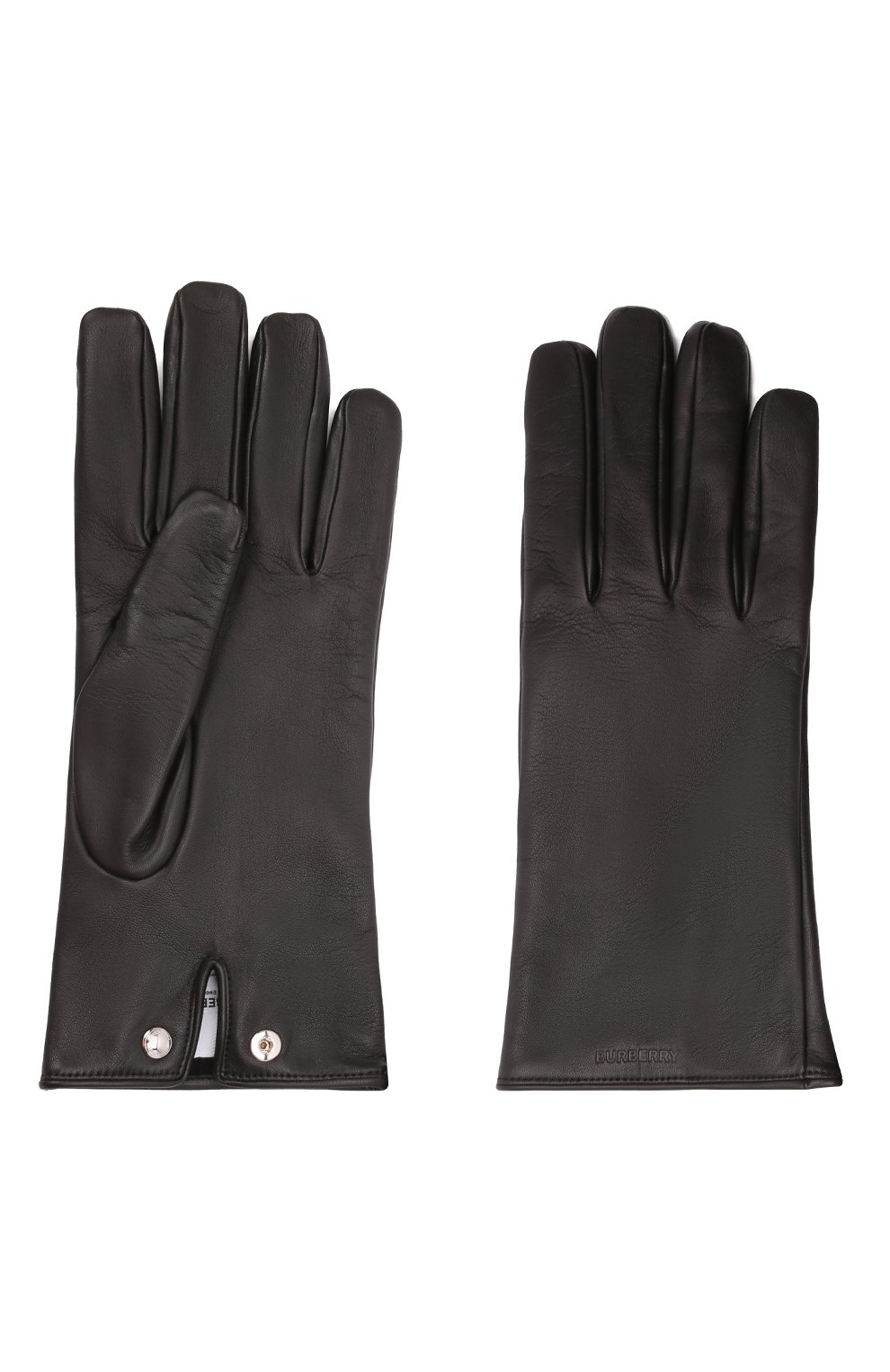 Мужские кожаные  перчатки BURBERRY черного цвета, арт. 8046011 | Фото 2 (Материал: Натуральная кожа; Мужское Кросс-КТ: Кожа и замша)