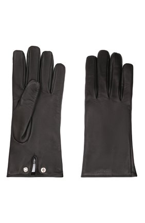 Мужские кожаные перчатки BURBERRY черного цвета, арт. 8046011 | Фото 2 (Мужское Кросс-КТ: Кожа и замша; Материал: Натуральная кожа)