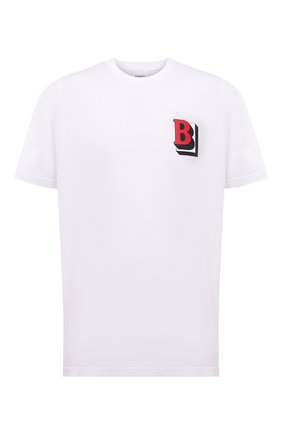 Мужская хлопковая футболка BURBERRY белого цвета, арт. 8045495 | Фото 1 (Рукава: Короткие; Длина (для топов): Стандартные; Принт: С принтом; Материал внешний: Хлопок)