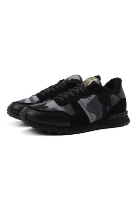 Мужские комбинированные кроссовки rockrunner VALENTINO черного цвета по цене 47950 руб., арт. WY2S0723/LBY | Фото 1 Мужские комбинированные кроссовки rockrunner VALENTINO черного цвета, арт. WY2S0723/LBY | Фото 1 (Материал внутренний: Текстиль; Стили: Гранж; Подошва: Массивная)