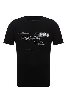 Мужская хлопковая футболка TEE LIBRARY черного цвета по цене 5875 руб., арт. TFK-TS-39 | Фото 1 Мужская хлопковая футболка TEE LIBRARY черного цвета, арт. TFK-TS-39 | Фото 1 (Длина (для топов): Стандартные; Рукава: Короткие; Материал внешний: Хлопок; Принт: С принтом)