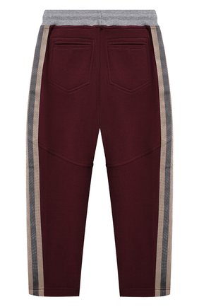Детские хлопковые брюки BRUNELLO CUCINELLI бордового цвета по цене 35300 руб., арт. BM810E306B | Фото 2 Детские хлопковые брюки BRUNELLO CUCINELLI бордового цвета, арт. BM810E306B | Фото 2 (Материал внешний: Хлопок; Мальчики Кросс-КТ: Брюки-одежда; Ростовка одежда: 10 - 11 лет | 140 - 146см, 8 лет | 128 см)