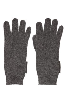 Детские кашемировые перчатки BRUNELLO CUCINELLI темно-серого цвета, арт. B12M14589B | Фото 2 (Материал: Шерсть, Кашемир, Текстиль)