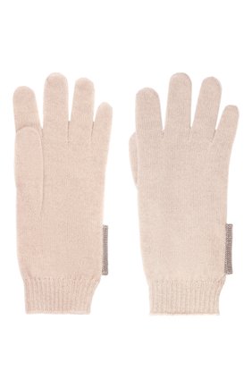 Детские кашемировые перчатки BRUNELLO CUCINELLI бежевого цвета, арт. B12M14589B | Фото 2 (Материал: Кашемир, Шерсть, Текстиль)