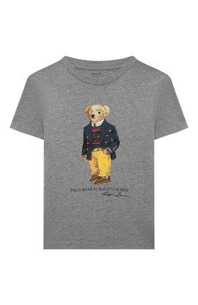 Детская хлопковая футболка POLO RALPH LAUREN серого цвета по цене 3805 руб., арт. 322853828 | Фото 1 Детская хлопковая футболка POLO RALPH LAUREN серого цвета, арт. 322853828 | Фото 1 (Материал внешний: Хлопок; Рукава: Короткие; Ростовка одежда: 5 лет | 110 см, 6 лет | 116 см, 7 лет | 122 см)