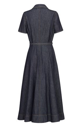 Женское джинсовое платье DIOR синего цвета по цене 190000 руб., арт. 152R10A3440X5712 | Фото 2 Женское джинсовое платье DIOR синего цвета, арт. 152R10A3440X5712 | Фото 2 (Материал внешний: Хлопок; Женское Кросс-КТ: Платье-одежда; Стили: Кэжуэл; Случай: Повседневный; Рукава: Короткие; Длина Ж (юбки, платья, шорты): Миди; Кросс-КТ: Деним)