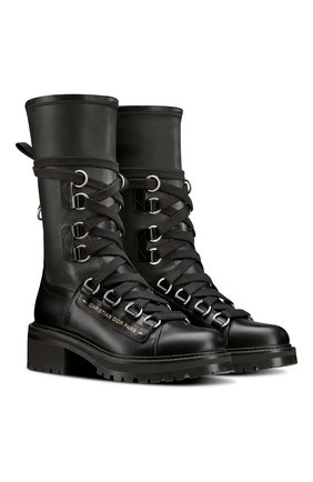Женские кожаные ботинки d-fight DIOR черного цвета по цене 149500 руб., арт. KCI694XLCS20X | Фото 2 Женские кожаные ботинки d-fight DIOR черного цвета, арт. KCI694XLCS20X | Фото 2 (Женское Кросс-КТ: Военные ботинки)