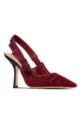 Женские текстильные туфли j'adior DIOR бордового цвета по цене 95500 руб., арт. KCP920CEVS33R | Фото 2 Женские текстильные туфли j'adior DIOR бордового цвета, арт. KCP920CEVS33R | Фото 2 (Материал внешний: Текстиль; Каблук тип: Устойчивый; Каблук высота: Высокий)