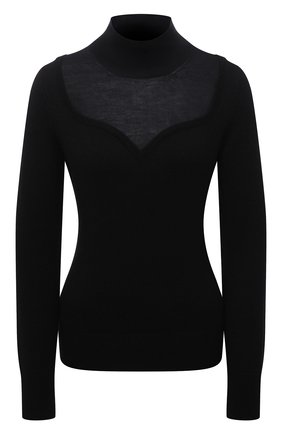 Женский кашемировый пуловер ALEXANDER MCQUEEN черного цвета, арт. 679421/Q1AXK | Фото 1 (Материал внешний: Кашемир, Шерсть; Длина (для топов): Стандартные; Рукава: Длинные; Стили: Гламурный; Женское Кросс-КТ: Пуловер-одежда)