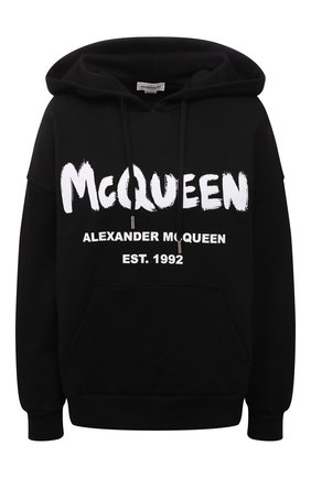 Женский хлопковое худи ALEXANDER MCQUEEN черно-белого цвета по цене 49600 руб., арт. 674882/QZAD5 | Фото 1 Женский хлопковое худи ALEXANDER MCQUEEN черно-белого цвета, арт. 674882/QZAD5 | Фото 1 (Материал внешний: Хлопок; Длина (для топов): Стандартные; Рукава: Длинные; Стили: Спорт-шик; Женское Кросс-КТ: Худи-одежда)
