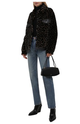 Женская куртка SIMONETTA RAVIZZA черного цвета, арт. F01JA47H2/C/968 | Фото 2 (Рукава: Длинные; Материал внешний: Натуральный мех; Длина (верхняя одежда): Короткие; Стили: Спорт-шик)