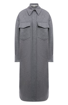 Женское шерстяное пальто STELLA MCCARTNEY светло-серого цвета по цене 147000 руб., арт. 603596/SPB11 | Фото 1 Женское шерстяное пальто STELLA MCCARTNEY светло-серого цвета, арт. 603596/SPB11 | Фото 1 (Рукава: Длинные; Длина (верхняя одежда): Длинные; Материал внешний: Шерсть; Стили: Кэжуэл; 1-2-бортные: Однобортные)