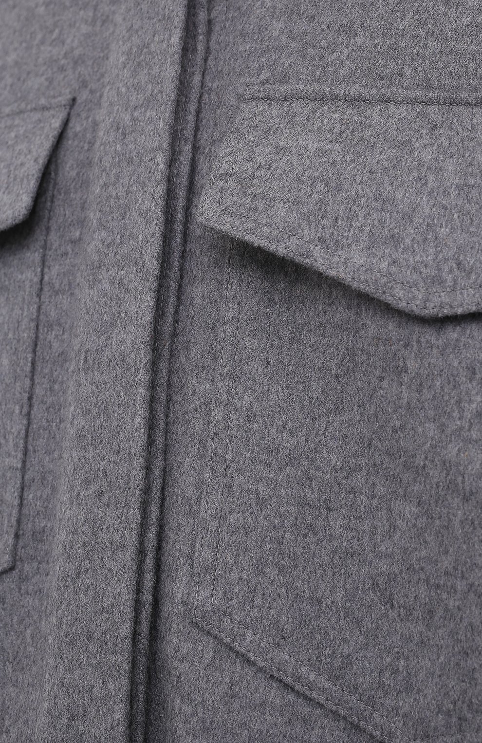 Женское шерстяное пальто STELLA MCCARTNEY светло-серого цвета, арт. 603596/SPB11 | Фото 5 (Материал внешний: Шерсть; Рукава: Длинные; Длина (верхняя одежда): Длинные; 1-2-бортные: Однобортные; Стили: Кэжуэл)