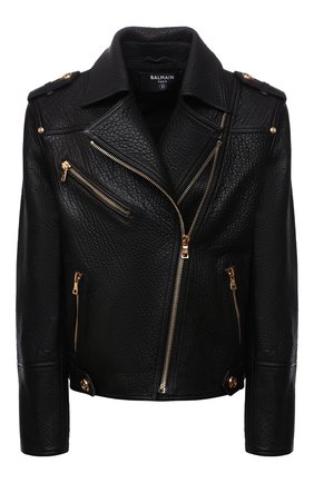 Женская кожаная куртка BALMAIN черного цвета по цене 250500 руб., арт. WF1TD035/L166 | Фото 1 Женская кожаная куртка BALMAIN черного цвета, арт. WF1TD035/L166 | Фото 1 (Рукава: Длинные; Материал подклада: Вискоза; Длина (верхняя одежда): Короткие; Стили: Гламурный; Женское Кросс-КТ: Замша и кожа; Кросс-КТ: Куртка; Материал внешний: Натуральная кожа)