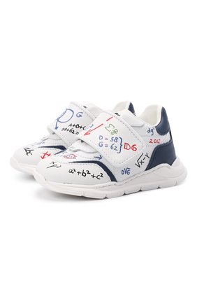 Детские кожаные кроссовки DOLCE & GABBANA белого цвета по цене 29700 руб., арт. DN0145/A1193 | Фото 1 Детские кожаные кроссовки DOLCE & GABBANA белого цвета, арт. DN0145/A1193 | Фото 1 (Материал внутренний: Натуральная кожа; Кросс-КТ: велькро; Материал внешний: Кожа)