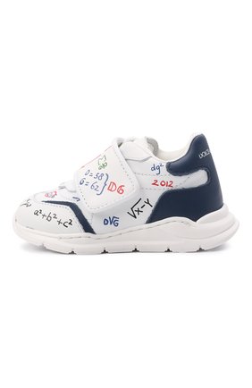 Детские кожаные кроссовки DOLCE & GABBANA белого цвета по цене 29700 руб., арт. DN0145/A1193 | Фото 2 Детские кожаные кроссовки DOLCE & GABBANA белого цвета, арт. DN0145/A1193 | Фото 2 (Материал внутренний: Натуральная кожа; Кросс-КТ: велькро; Материал внешний: Кожа)