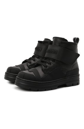 Детские кожаные ботинки DOLCE & GABBANA черного цвета по цене 31550 руб., арт. DA5035/AQ493/29-36 | Фото 1 Детские кожаные ботинки DOLCE & GABBANA черного цвета, арт. DA5035/AQ493/29-36 | Фото 1 (Материал утеплителя: Натуральный мех; Материал внешний: Кожа)