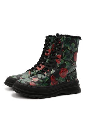 Детские кожаные ботинки DOLCE & GABBANA разноцветного цвета по цене 43900 руб., арт. D11057/AQ415/37-39 | Фото 1 Детские кожаные ботинки DOLCE & GABBANA разноцветного цвета, арт. D11057/AQ415/37-39 | Фото 1 (Материал утеплителя: Натуральный мех; Материал внешний: Кожа)