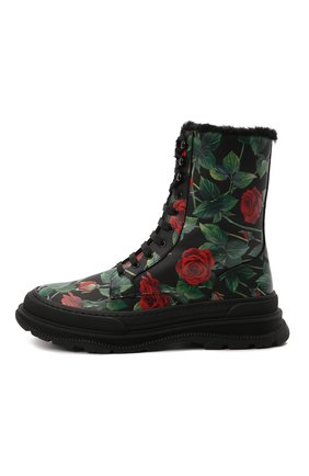 Детские кожаные ботинки DOLCE & GABBANA разноцветного цвета по цене 43900 руб., арт. D11057/AQ415/37-39 | Фото 2 Детские кожаные ботинки DOLCE & GABBANA разноцветного цвета, арт. D11057/AQ415/37-39 | Фото 2 (Материал утеплителя: Натуральный мех; Материал внешний: Кожа)