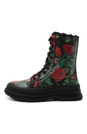 Детские кожаные ботинки DOLCE & GABBANA разноцветного цвета по цене 39950 руб., арт. D11057/AQ415/29-36 | Фото 2 Детские кожаные ботинки DOLCE & GABBANA разноцветного цвета, арт. D11057/AQ415/29-36 | Фото 2 (Материал утеплителя: Натуральный мех)