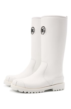 Детские кожаные сапоги DOLCE & GABBANA белого цвета по цене 46700 руб., арт. D11055/AQ540/37-39 | Фото 1 Детские кожаные сапоги DOLCE & GABBANA белого цвета, арт. D11055/AQ540/37-39 | Фото 1 (Материал утеплителя: Натуральный мех; Материал внешний: Кожа)