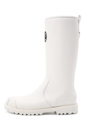 Детские кожаные сапоги DOLCE & GABBANA белого цвета, арт. D11055/AQ540/37-39 | Фото 2 (Материал утеплителя: Натуральный мех; Материал внешний: Кожа)