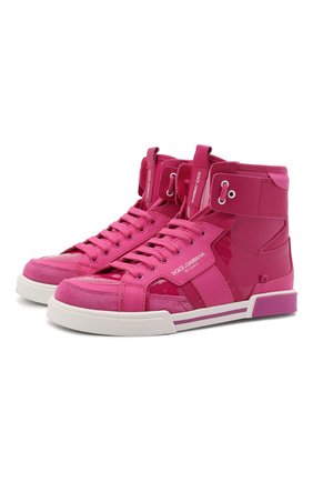 Детские высокие кожаные кеды DOLCE & GABBANA розового цвета по цене 37750 руб., арт. D11051/AQ330/37-39 | Фото 1 Детские высокие кожаные кеды DOLCE & GABBANA розового цвета, арт. D11051/AQ330/37-39 | Фото 1 (Материал внутренний: Натуральная кожа; Материал внешний: Кожа)