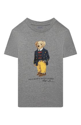 Детская хлопковая футболка POLO RALPH LAUREN серого цвета по цене 3805 руб., арт. 321853828 | Фото 1 Детская хлопковая футболка POLO RALPH LAUREN серого цвета, арт. 321853828 | Фото 1 (Материал внешний: Хлопок; Рукава: Короткие; Ростовка одежда: 18 мес | 86 см, 3 года | 98 см, 4 года | 104 см)