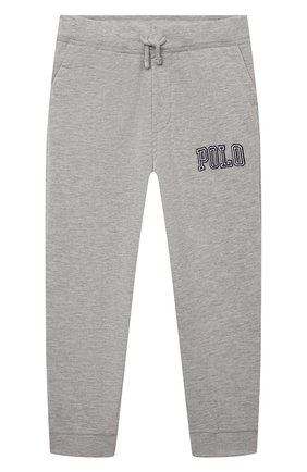 Детские хлопковые джоггеры POLO RALPH LAUREN серого цвета по цене 6265 руб., арт. 321851015 | Фото 1 Детские хлопковые джоггеры POLO RALPH LAUREN серого цвета, арт. 321851015 | Фото 1 (Материал внешний: Хлопок, Синтетический материал; Мальчики Кросс-КТ: Брюки-спорт; Ростовка одежда: 18 мес | 86 см, 3 года | 98 см, 4 года | 104 см)