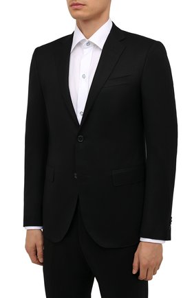 Мужской шерстяной костюм CORNELIANI черного цвета по цене 137000 руб., арт. 887230-1818111/92 Q1 | Фото 2 Мужской шерстяной костюм CORNELIANI черного цвета, арт. 887230-1818111/92 Q1 | Фото 2 (Материал внешний: Шерсть; Материал подклада: Купро; Стили: Классический; 1-2-бортные: Однобортные; Рукава: Длинные)