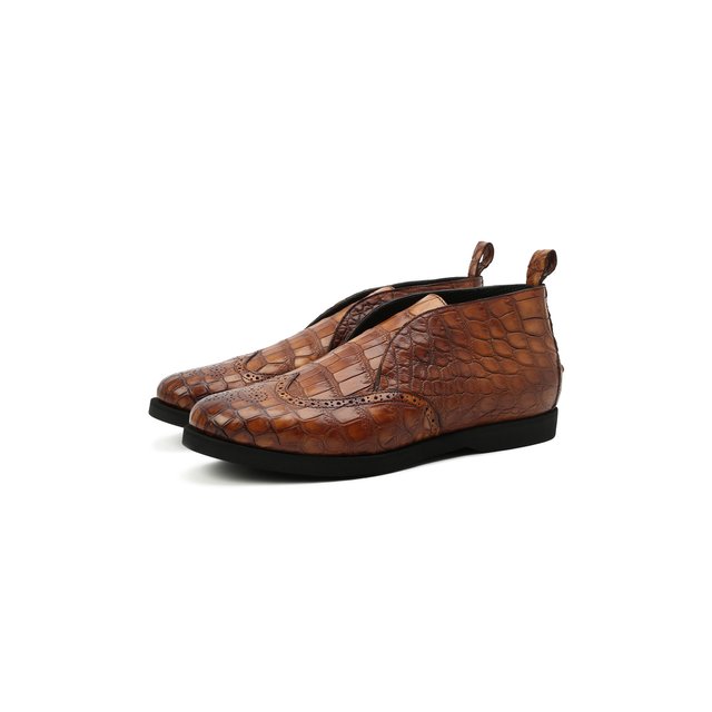 фото Ботинки из кожи крокодила kiton