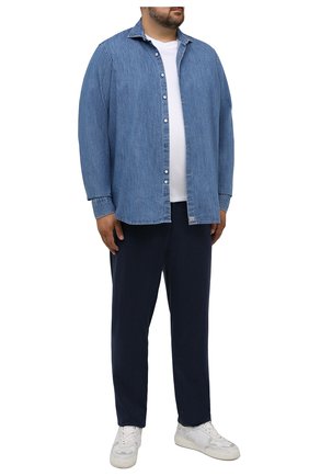 Мужские шерстяные брюки CANALI синего цвета, арт. V1551/AR03472/60-64 | Фото 2 (Материал внешний: Шерсть; Случай: Повседневный; Стили: Кэжуэл; Длина (брюки, джинсы): Стандартные)