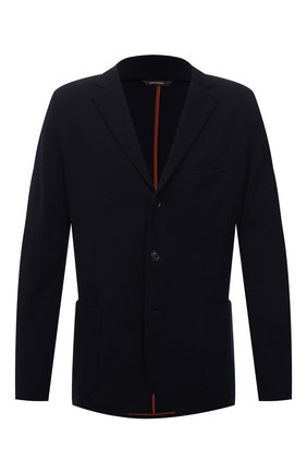 Мужской шерстяной пиджак LORO PIANA темно-синего цвета по цене 888000 руб., арт. FAL8207 | Фото 1 Мужской шерстяной пиджак LORO PIANA темно-синего цвета, арт. FAL8207 | Фото 1 (Длина (для топов): Стандартные; Рукава: Длинные; Материал внешний: Шерсть; Пиджаки М: Приталенный; Случай: Повседневный; 1-2-бортные: Однобортные; Стили: Кэжуэл)