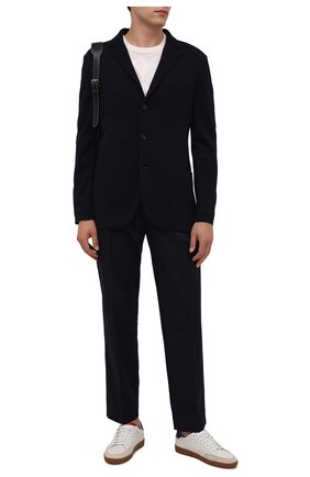 Мужской шерстяной пиджак LORO PIANA темно-синего цвета по цене 888000 руб., арт. FAL8207 | Фото 2 Мужской шерстяной пиджак LORO PIANA темно-синего цвета, арт. FAL8207 | Фото 2 (Длина (для топов): Стандартные; Рукава: Длинные; Материал внешний: Шерсть; Пиджаки М: Приталенный; Случай: Повседневный; 1-2-бортные: Однобортные; Стили: Кэжуэл)