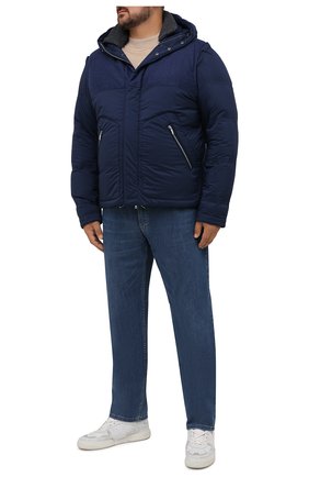Мужская пуховая куртка CORTIGIANI темно-синего цвета, арт. 218622/0000/60-70 | Фото 2 (Длина (верхняя одежда): Короткие; Рукава: Короткие; Материал подклада: Синтетический материал; Материал внешний: Шерсть; Материал утеплителя: Пух и перо; Кросс-КТ: Куртка; Мужское Кросс-КТ: пуховик-короткий; Стили: Кэжуэл)